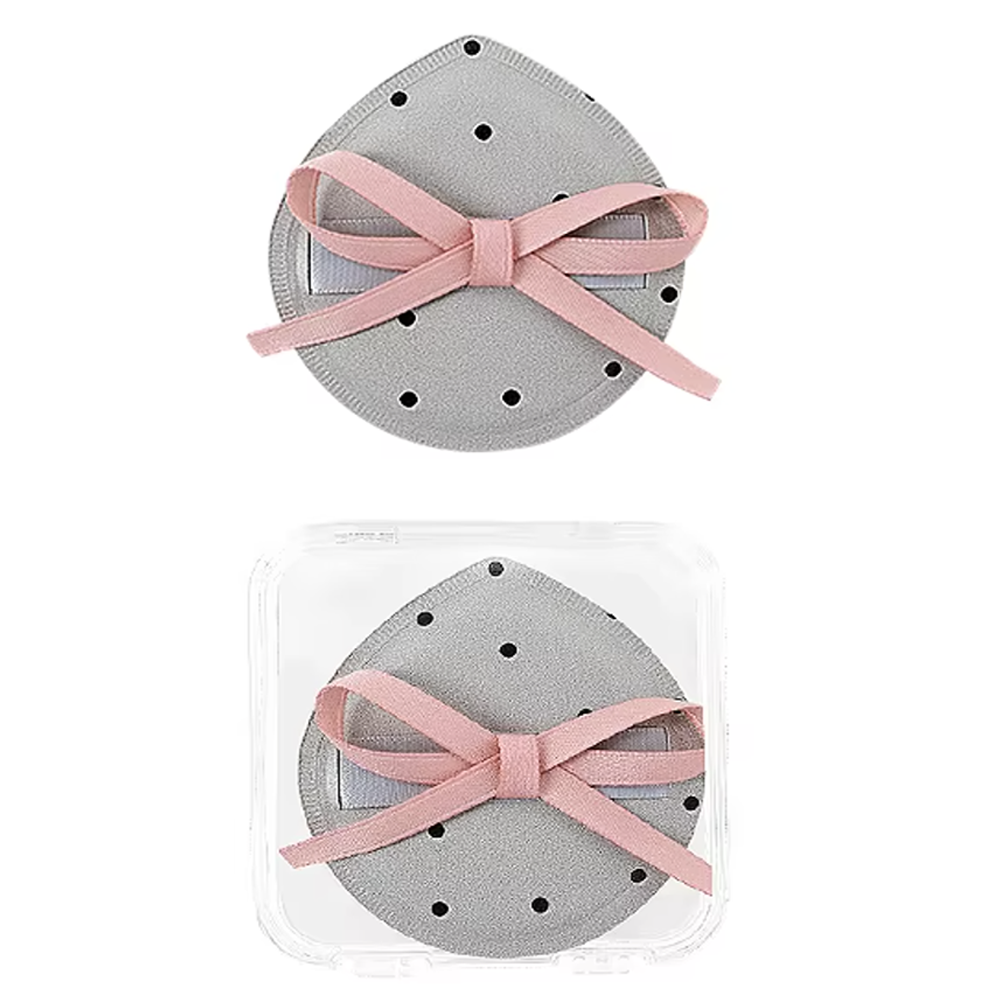 리본 쫀득 왕 퍼프 그레이 2pcs (케이스 포함)